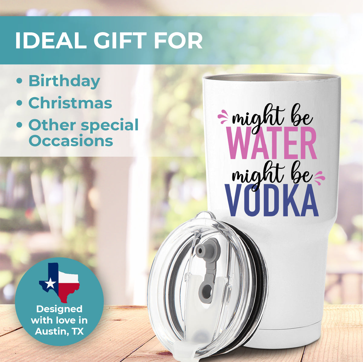 Might Be Water Might Be Vodka Tumbler 30oz, Funny Gifts for Women Adult  Humor, Funny Coffee Mugs for Women, Funny Birthday Gifts for Women 