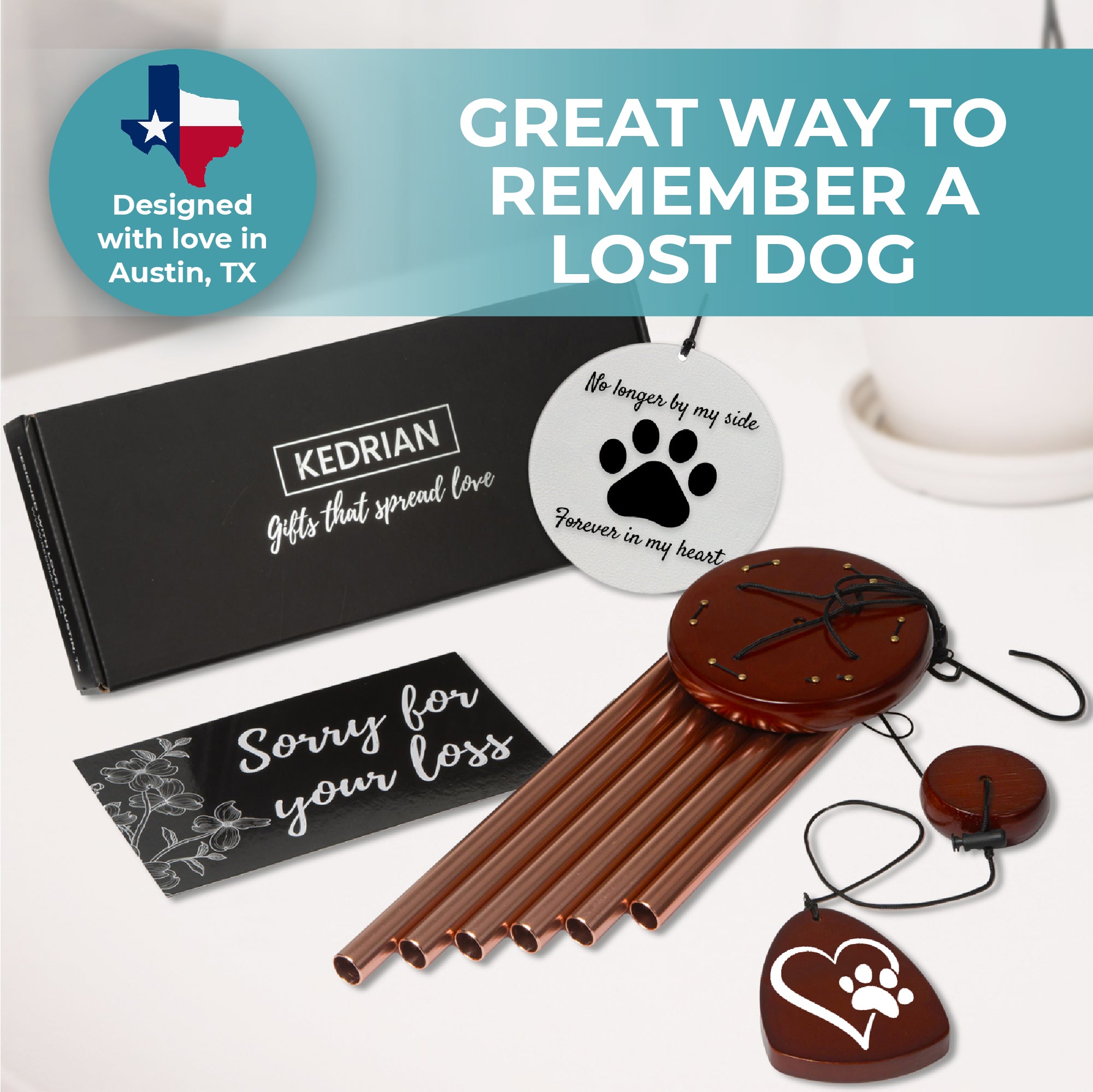Dog Memorial Wind Chime Gift Box