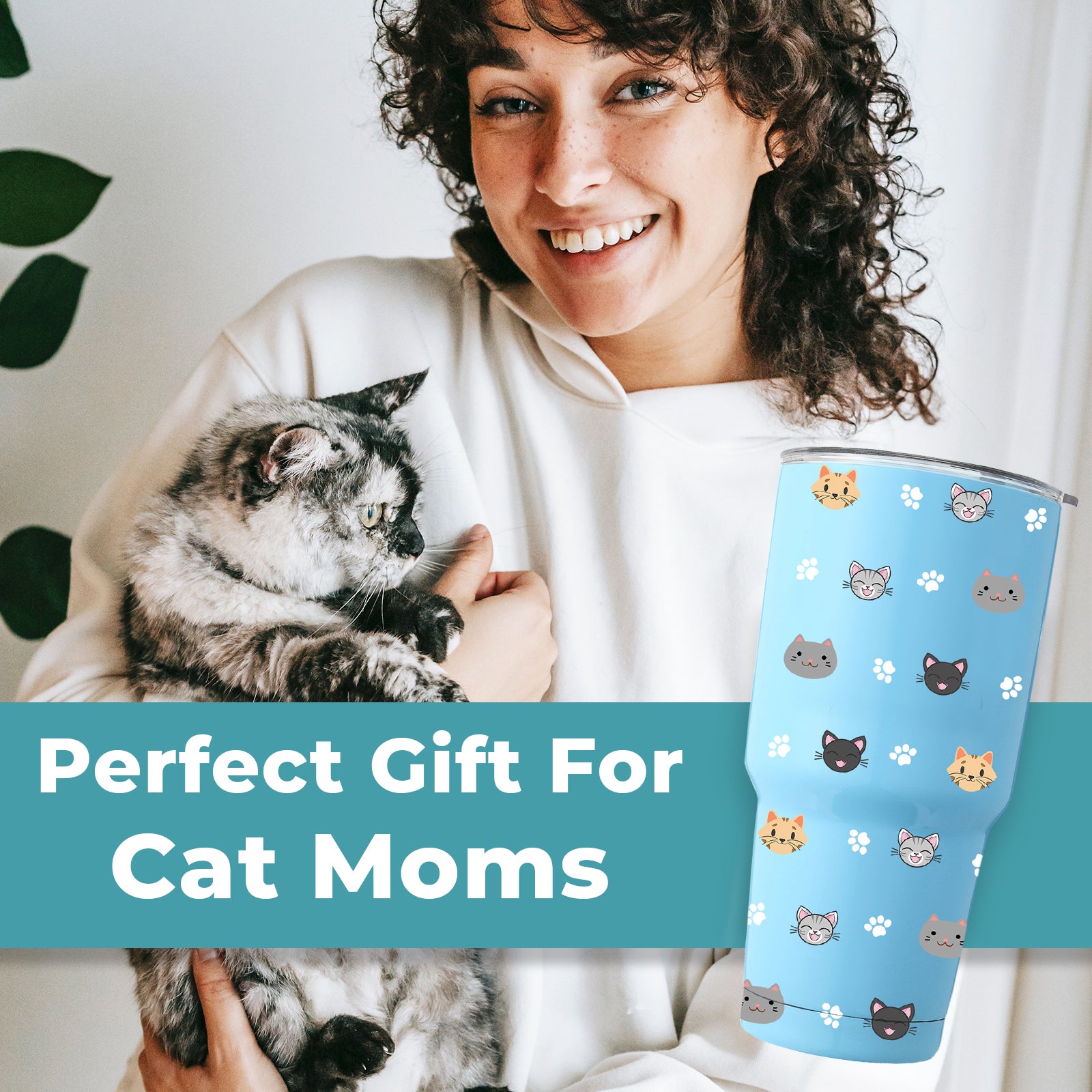 Cat Mom 40oz Tumbler with Handle - Buy Online